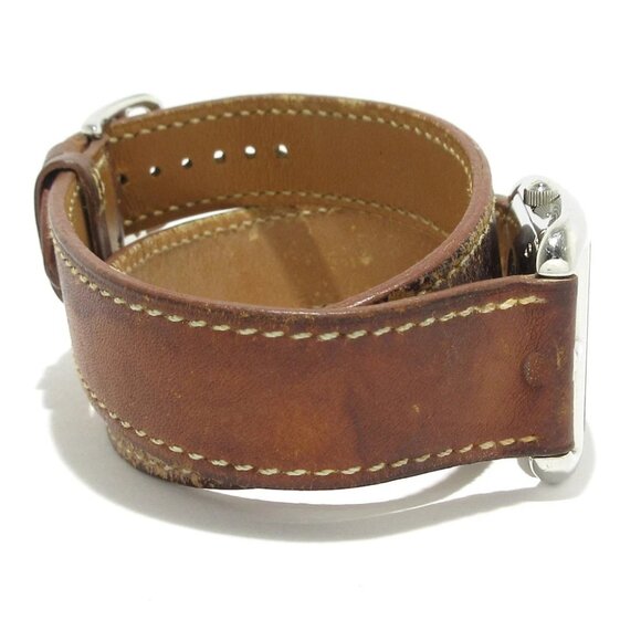 Auth HERMES Cape Cod Double Tour CC1.710 1****** Silver Brown Wrist Watch - Picture 11 of 12